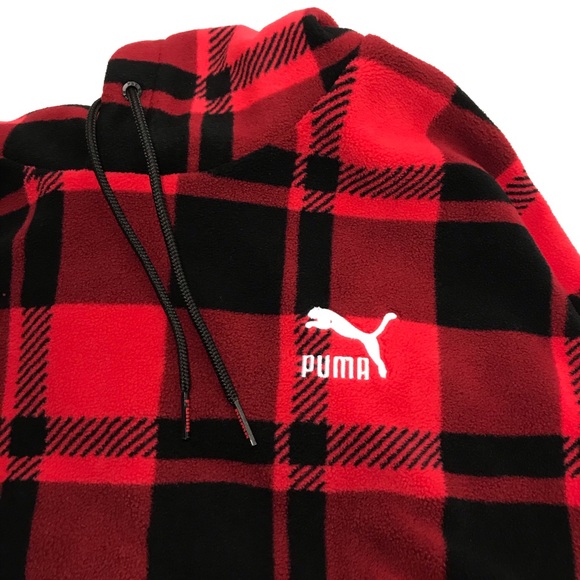 Puma Check Polar Hoodie Plaid Flannel 